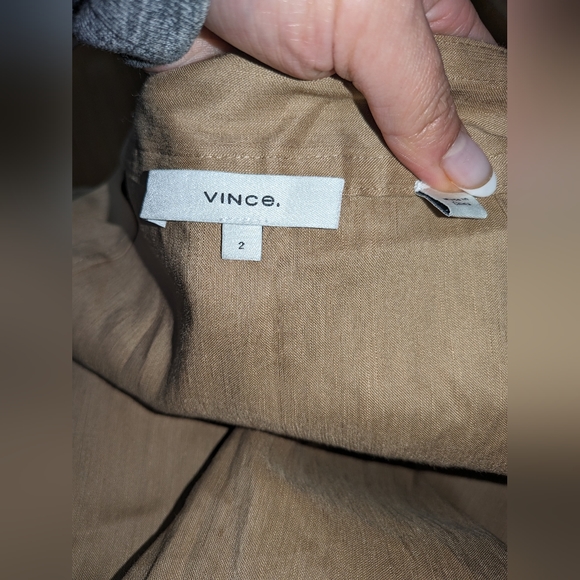 12. NWOT VINCE BUCKLE WRAP LINEN BLEND MIDI SKIRT - Picture 6 of 9